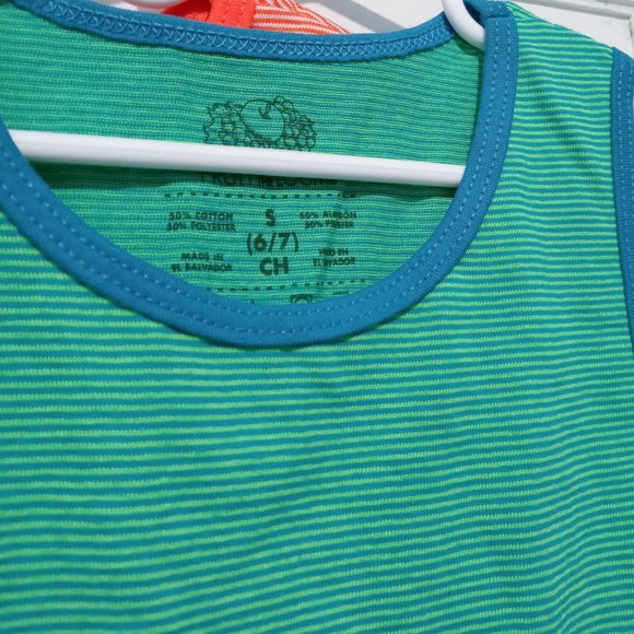 2x Fruit of the Loom Boys' Stripe Tank Tops Size Small(6-7) - Picture 3 of 5